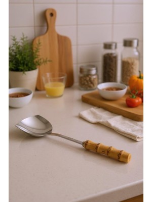 Shopwave Bambum Mundo - Bambu Saplı Kızartma Kaşığı 32,5 * 10CM