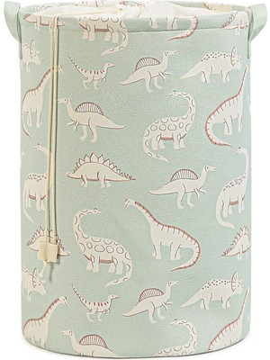 Shopwave Textile Çocuk Odası Ağzı Büzgülü Dinozor Oyuncak Sepeti 36 x 48 cm