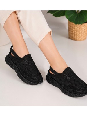 N Napa Shoe NP.8580.SİYAH Taşli Sandalet