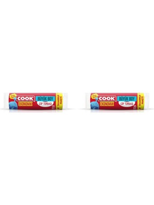 Shopwave Cook Ekonomik Büyük Torbasi 65 x 80 Cm, 20'li Rulo 2li Paket