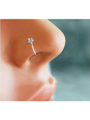 Shopwave 925 Ayar Gümüş Sıkıştırma Halka Hızma Piercing, 8mm, Gümüş Rengi
