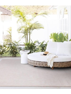 Shopwave Fresco Ekru Iskandinav Jüt Yıkanabilir Halı Kilim Balkon Mutfak Salon Koridor Halısı 20522A