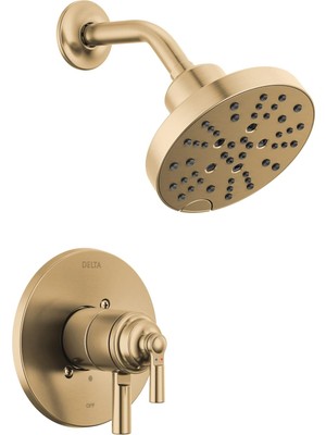 Shopwave Faucet Saylor 17 Serisi Altın Duş Vanası Trim Kiti, H2OKINETIC Duş Başlığı, Duş Sistemi
