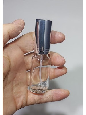 Shopwave 15 Adet Boş Gümüş Kapaklı Kolonya Şişesi Doldurulabilir Cep Cam Parfüm Şişesi 20 ml 8697431718545