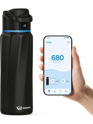 Shopwave Waterh Boost Yalıtımlı Paslanmaz Çelik Akıllı Su Şişesi, 32 Oz Bluetooth Akıllı Izleyici Içecek