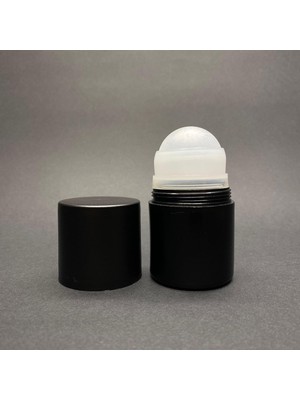 Shopwave 50 ml Plastik Roll-On Şişesi - Siyah Gövdeli Siyah Kapaklı Bilyeli Takım - 50 cc Koltukaltı Roll-On