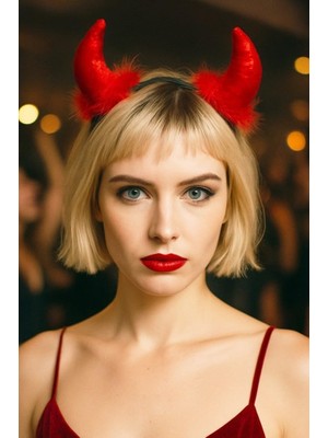 Shopwave Beysüs Halloween Tac Boynoz Kırmızı