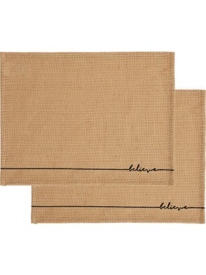 Shopwave Textile 2'li Believe Jüt Amerikan Servis 45 x 35 cm