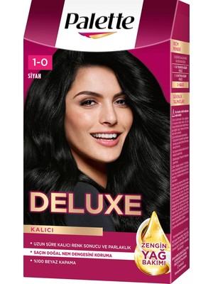 Shopwave Palette Deluxe Kalıcı Renkler Saç Boyası 1-0 Siyah