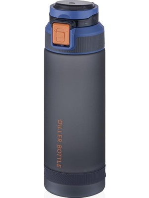 Shopwave Diller Kilitli Kapak Taşıma Askılı Lacivert Spor Matarası 790 ml Sızdırmaz Su Şişesi