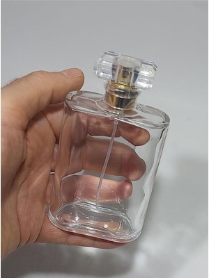 Shopwave Paradise 1 Adet 100 ml Cam Kolay Kapama Sprey Kolonya Boş Parfüm Şişe Şeffaf Gold Model Kapaklı Cıo