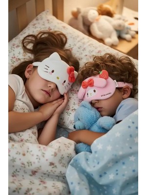 Shopwave Miniso Hello Kitty Çilek Koleksiyonu Uyku Gözlüğü, Tek Ebat, Hello Kitty Çilek Koleksiyonu