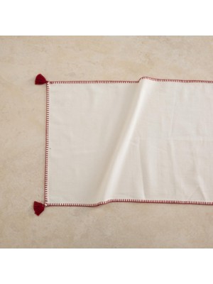 Shopwave Oradea Püsküllü Runner Bordo 45X145 cm