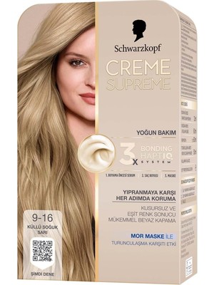 Shopwave Schwarzkopf Creme Supreme Saç Boyası 9-16 Küllü Soğuk Sarı