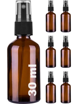 Shopwave Afracam 30 ml Amber Sprey Kapaklı Siyah Fısfıs Kolonya Dezenfektan Parfüm Cam Şişe (6)