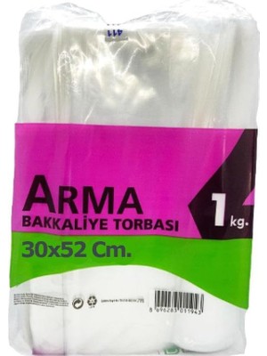 Shopwave Naksan Arma Şeffaf Naylon 5 Lik 30X52 Cm. Bakkaliye Poşeti Torbası - 1 Kg. - Ort. 85 Adet - 1 Paket