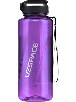 Shopwave Uzspace 1500ML Pipetli Ölçü Skalalı Şeffaf Gövde Tritan Su Matarası