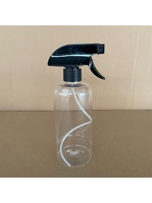 Shopwave 500 ml Siyah Spreyli Uzun Silindir Plastik Şişe, 500 cc Spreyli Plastik Şişe x 4 Adet