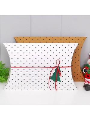 Shopwave Bimotif Yıldız Desenli Hediye Kutusu Beyaz - Küçük (5 Adet)