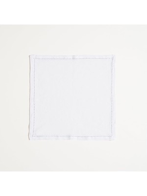 Shopwave Nilüfer Ajurlu KETEN%100 Keten Peçete 40X40 cm Beyaz