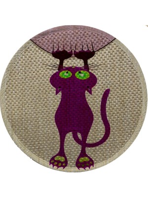 Shopwave Desenli Çift Taraflı Tırmalama Paspası Yuvarlak Purple 36 * 36 cm