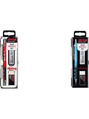 Shopwave Rotring Tikky Mekanik Kalem Seti (Kırmızı + Mavi, 2x3'lü Set)
