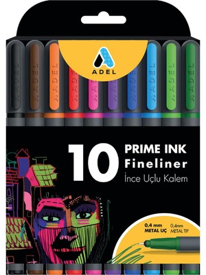 Shopwave Adel Prime Ink Fineliner 10'lu Klasik Ince Uçlu Kalem