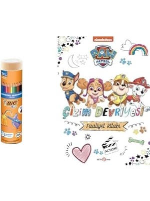 Shopwave Bic Kids Evolution 25'li Kuru Boya Kalemi Paw Patrol Çizim Devriyesi Boyama Kitabı