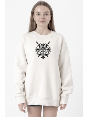 Tshirthane Monogatari Anime Episode Clan Symbol Beyaz Kadın 2ip Sweatshirt