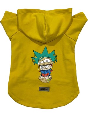 Shopwave Kapişonlu Sweatshirt Kıyafeti & Elbisesi Sarı Rick And Morty S