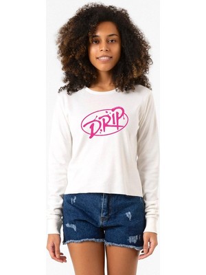 Tshirthane Babymonster Drip Ekru Ekstra Uzunkol Sweatshirt