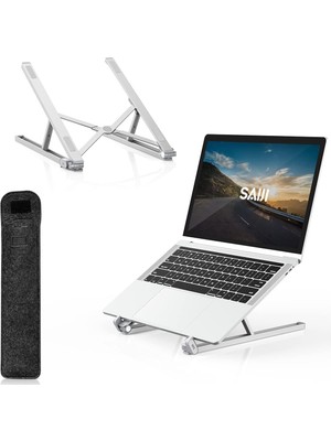 Shopwave Bix Saiji X2 Taşıma Çantalı Alüminyum Notebook Laptop Standı Gümüş