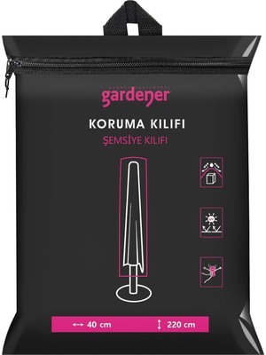 Shopwave Gardener GRDC307 Şemsiye Koruma Örtüsü/kılıfı Pe (220 cm x 40 Cm)