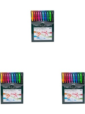 Shopwave Faber-Castell 1425 Tükenmez Kalem, 10 Adet, 0.7 mm 3lü Paket