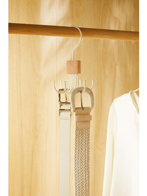 Shopwave Textile 6 Kancalı Mat Beyaz Renk Kauçuk Kaplamalı Metal Çok Amaçlı Askı 14 x 7 cm
