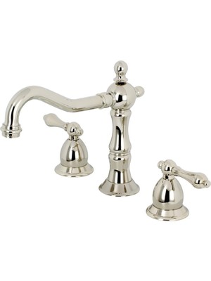 Shopwave Brass KS1976AL Heritage Yaygın Banyo Bataryası, Parlak Nikel, 7,56 x 7,44 x 2,44