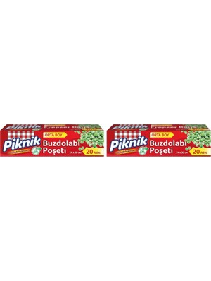 Shopwave Piknik Buzdolabı Poşeti Orta 20'li 2li Paket