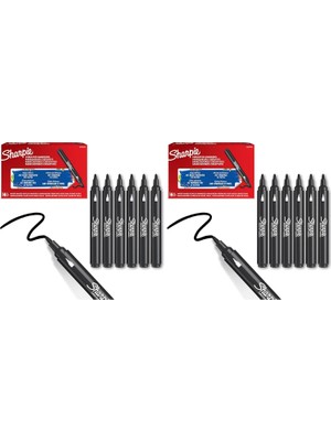 Shopwave Sharpie Akrilik Markör, Yuvarlak Uç, Siyah (2 Paketi)