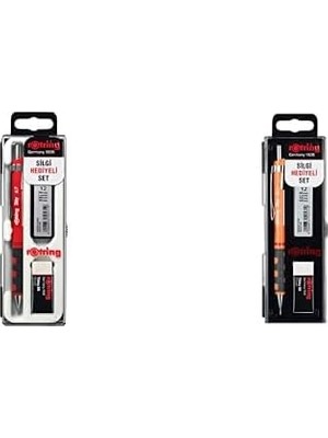 Shopwave Rotring Tikky Mekanik Kalem Seti (Kırmızı + Neon Turuncu, 2x3'lü Set)
