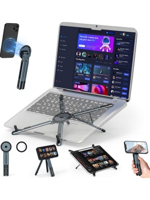 Shopwave Taşınabilir Dizüstü Bilgisayar Standı Seyahat, 3'ü 1 Arada Masa Tableti Montaj Bilgisayar Tutucu Ma