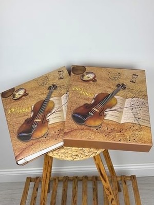 RS25 Fotoğraf Albümü 10X15CM 600 Lük Keman Desenli Kutulu Yatay Dikey Modeli