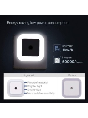 Aputue LED Gece Lambası, Duvara Takılan Gece Lambası, Alacakaranlık Sensörlü, 0.5W Enerji Tasarruflu, Koridor, Merdiven, Mutfak, Banyo ve Yatak Odaları Için Ideal (6'lı Paket)