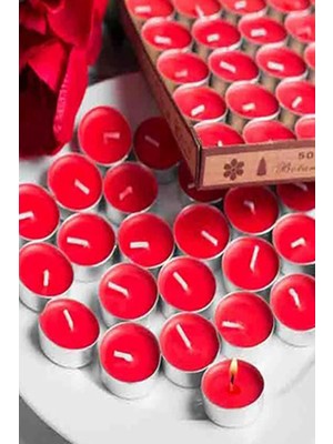 Nerox Kırmızı Yuvarlak 25’li Paket Süzen Tealight Mum 1410