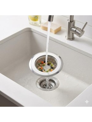 11.5cm Paslanmaz Çelik Evye Süzgeci, Tıkanma Önleyici Metal Lavabo Filtresi, Mutfak Lavabo Gider Süzgeci, Kolay Temizlenir