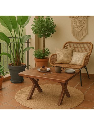 Grootland Orta Sehpa Ahşap Bahçe / Balkon Masası 50x73cm