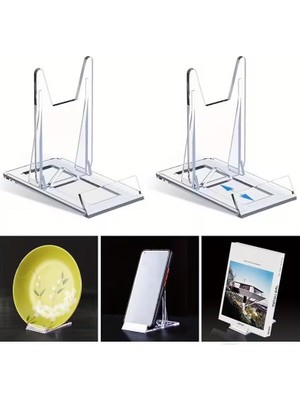 Büyük Pazar Store Pleksi Ürün Teşhir Ayağı Sürgülü Stand 105X90X65MM Çerçeve Tabak Telefon Tıraş Makinesi Şövale (3 Adet)