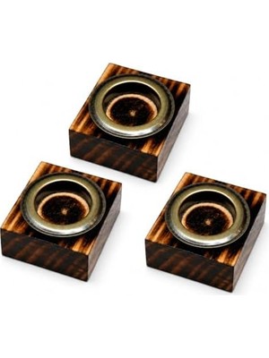 Büyük Pazar Store Bfastore El Yapımı Ahşap Tealight Mumluk Seti, Ileri Dönüşüm Ahşap, Metal Hazneli, Rustik Dekoratif Tasarım, Masa ve Salon Dekoru, Şık Hediye Seçeneği (3'lü Set)