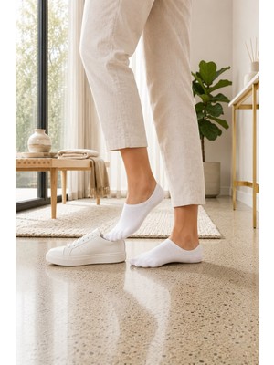 Eser Kadın Sneaker Bambu Çorap 6 Lı Paket Beyaz