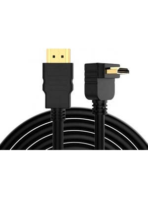 Sensei Senseı S-90DOWN-HDTV 4K 2.0V 3D 1.5 Metre 90 Derece Açılı L Tipi Altın Uçlu HDMI Kablo