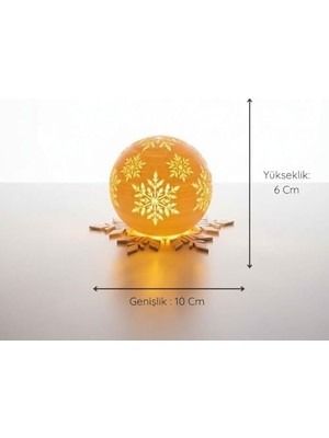 Büyük Pazar Store Christmas Serisi Kartopu Mumluk - Dekoratif Aydınlatma - Ev Dekorasyon - Dekoratif Beyaz Mumluk (Beyaz)